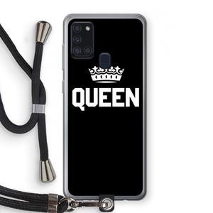 CaseCompany Queen zwart: Samsung Galaxy A21s Transparant Hoesje met koord