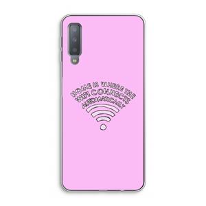 CaseCompany Home Is Where The Wifi Is: Samsung Galaxy A7 (2018) Transparant Hoesje