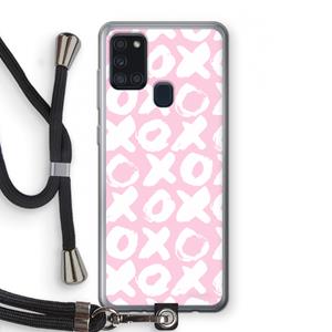 CaseCompany XOXO: Samsung Galaxy A21s Transparant Hoesje met koord