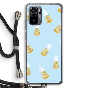 CaseCompany Ananasjes: Xiaomi Redmi Note 10 Pro Transparant Hoesje met koord