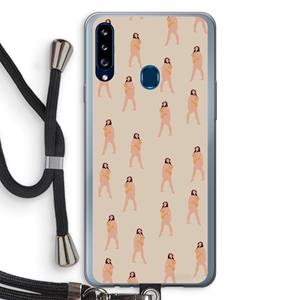 CaseCompany You're so golden: Samsung Galaxy A20s Transparant Hoesje met koord