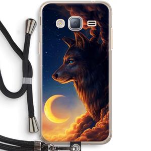 CaseCompany Night Guardian: Samsung Galaxy J3 (2016) Transparant Hoesje met koord