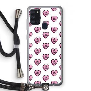 CaseCompany GIRL POWER: Samsung Galaxy A21s Transparant Hoesje met koord