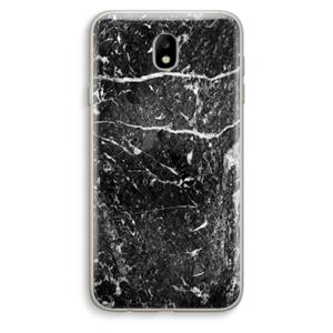 CaseCompany Zwart marmer: Samsung Galaxy J7 (2017) Transparant Hoesje