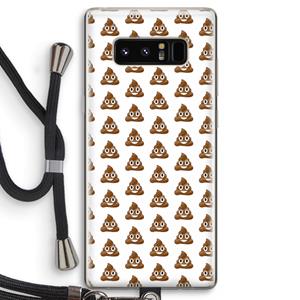 CaseCompany Poop emoji: Samsung Galaxy Note 8 Transparant Hoesje met koord