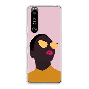 CaseCompany Yellow glasses: Sony Xperia 1 III Transparant Hoesje
