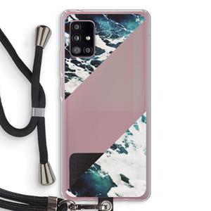 CaseCompany Golven: Samsung Galaxy A51 5G Transparant Hoesje met koord