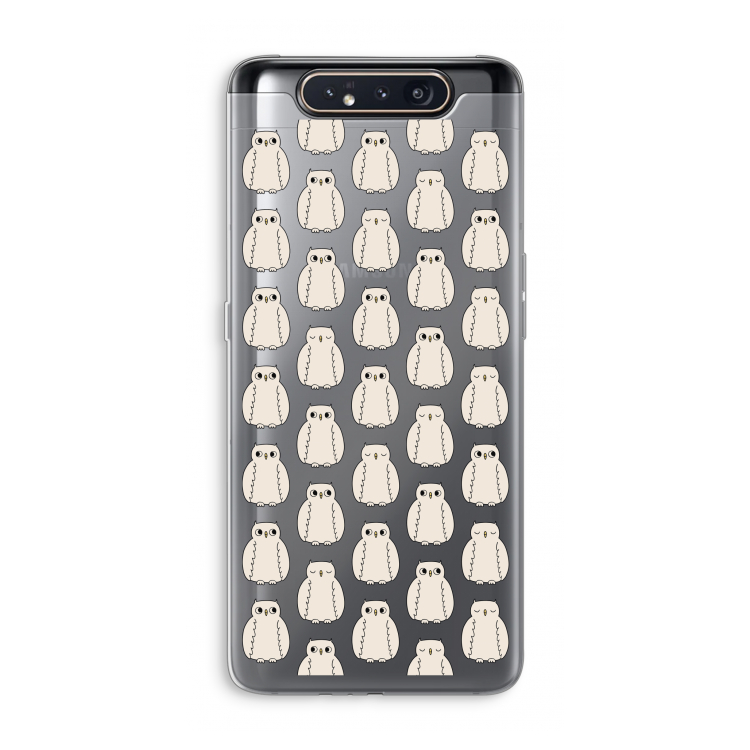 CaseCompany Uilen: Samsung Galaxy A80 Transparant Hoesje