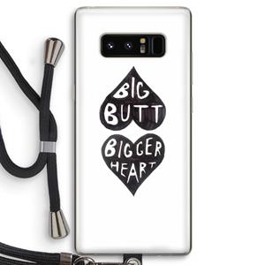 CaseCompany Big butt bigger heart: Samsung Galaxy Note 8 Transparant Hoesje met koord