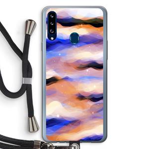 CaseCompany Donkere Wolken: Samsung Galaxy A20s Transparant Hoesje met koord