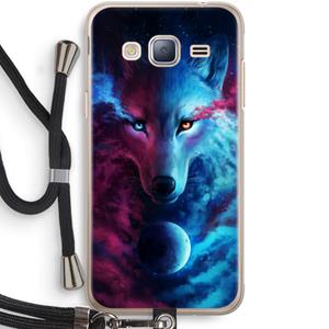 CaseCompany Where Light And Dark Meet: Samsung Galaxy J3 (2016) Transparant Hoesje met koord