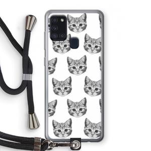 CaseCompany Kitten: Samsung Galaxy A21s Transparant Hoesje met koord