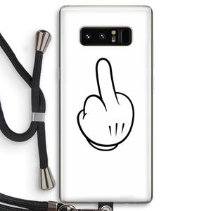 CaseCompany Middle finger white: Samsung Galaxy Note 8 Transparant Hoesje met koord