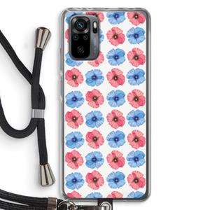 CaseCompany Klaproosjes: Xiaomi Redmi Note 10 Pro Transparant Hoesje met koord