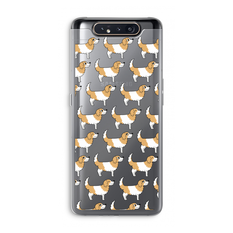 CaseCompany Doggy: Samsung Galaxy A80 Transparant Hoesje