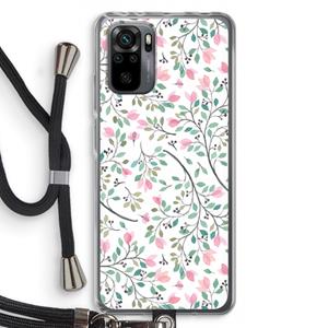 CaseCompany Sierlijke bloemen: Xiaomi Redmi Note 10 Pro Transparant Hoesje met koord