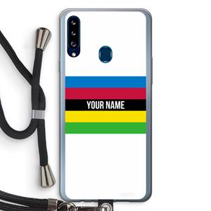 CaseCompany WK Wielrennen: Samsung Galaxy A20s Transparant Hoesje met koord