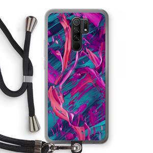 CaseCompany Pink Clouds: Xiaomi Redmi 9 Transparant Hoesje met koord