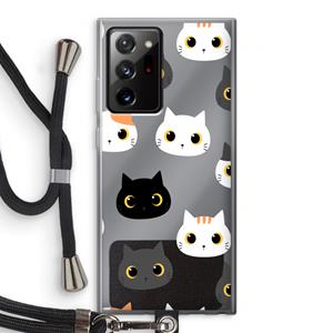CaseCompany Katten: Samsung Galaxy Note 20 Ultra / Note 20 Ultra 5G Transparant Hoesje met koord