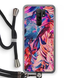 CaseCompany Pink Orchard: Xiaomi Redmi 9 Transparant Hoesje met koord