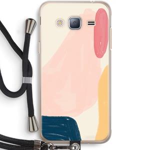 CaseCompany Saturday Flow: Samsung Galaxy J3 (2016) Transparant Hoesje met koord