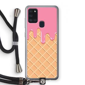 CaseCompany Ice cream: Samsung Galaxy A21s Transparant Hoesje met koord