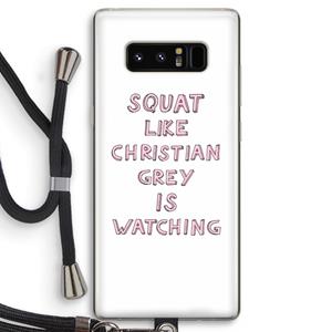 CaseCompany Christian Grey: Samsung Galaxy Note 8 Transparant Hoesje met koord