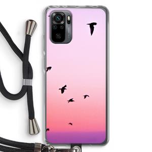 CaseCompany Fly away: Xiaomi Redmi Note 10 Pro Transparant Hoesje met koord