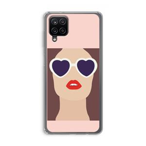 CaseCompany Red lips: Samsung Galaxy A12 Transparant Hoesje