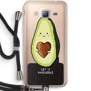 CaseCompany Avocuddle: Samsung Galaxy J3 (2016) Transparant Hoesje met koord