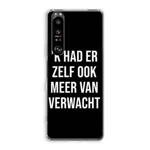 CaseCompany Meer verwacht - Zwart: Sony Xperia 1 III Transparant Hoesje