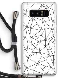 CaseCompany Geometrische lijnen zwart: Samsung Galaxy Note 8 Transparant Hoesje met koord