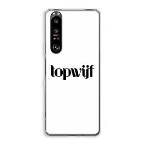 CaseCompany Topwijf Wit: Sony Xperia 1 III Transparant Hoesje