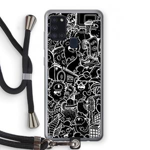 CaseCompany Vexx Black City : Samsung Galaxy A21s Transparant Hoesje met koord