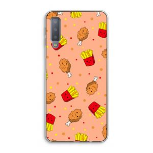 CaseCompany Chicken 'n Fries: Samsung Galaxy A7 (2018) Transparant Hoesje