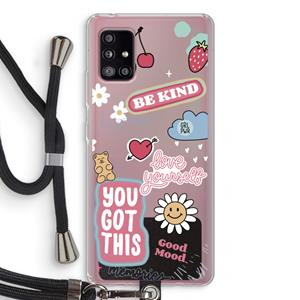 CaseCompany Positivity: Samsung Galaxy A51 5G Transparant Hoesje met koord