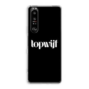 CaseCompany Topwijf Zwart: Sony Xperia 1 III Transparant Hoesje