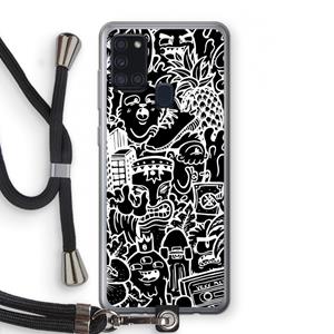 CaseCompany Vexx Black Mixtape: Samsung Galaxy A21s Transparant Hoesje met koord