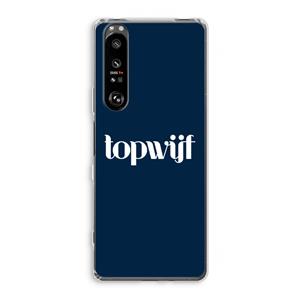 CaseCompany Topwijf Navy: Sony Xperia 1 III Transparant Hoesje