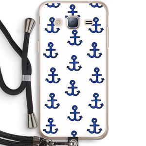 CaseCompany Ankers: Samsung Galaxy J3 (2016) Transparant Hoesje met koord