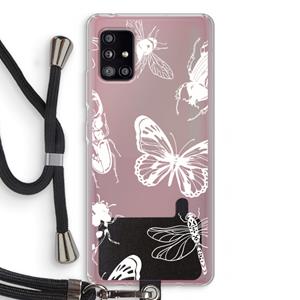 CaseCompany Tiny Bugs: Samsung Galaxy A51 5G Transparant Hoesje met koord