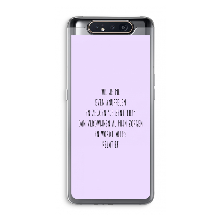 CaseCompany Relatief: Samsung Galaxy A80 Transparant Hoesje