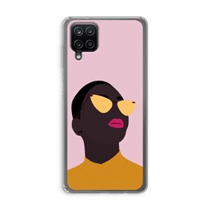 CaseCompany Yellow glasses: Samsung Galaxy A12 Transparant Hoesje
