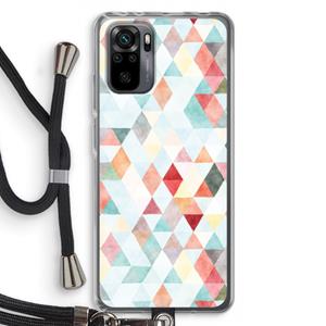 CaseCompany Gekleurde driehoekjes pastel: Xiaomi Redmi Note 10 Pro Transparant Hoesje met koord