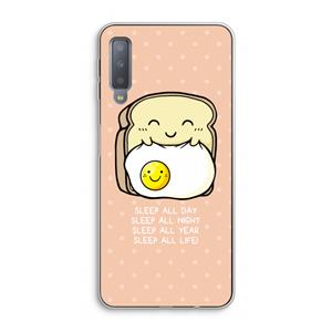CaseCompany Sleep All Day: Samsung Galaxy A7 (2018) Transparant Hoesje