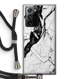 CaseCompany Witte marmer 2: Samsung Galaxy Note 20 Ultra / Note 20 Ultra 5G Transparant Hoesje met koord