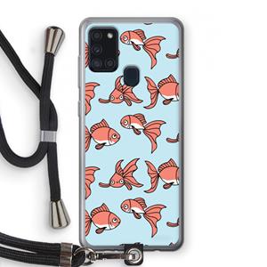 CaseCompany Blub: Samsung Galaxy A21s Transparant Hoesje met koord