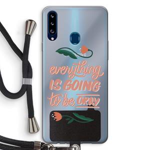 CaseCompany Optimistic flower girl: Samsung Galaxy A20s Transparant Hoesje met koord