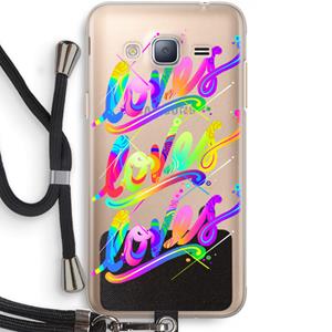 CaseCompany Loves: Samsung Galaxy J3 (2016) Transparant Hoesje met koord