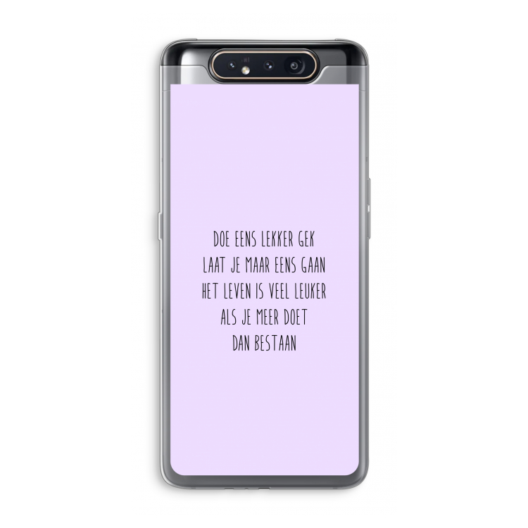 CaseCompany Gek: Samsung Galaxy A80 Transparant Hoesje